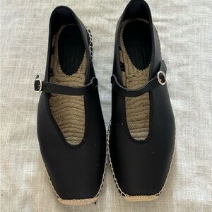 J. Crew Black Espadrille Mary Jane Shoes